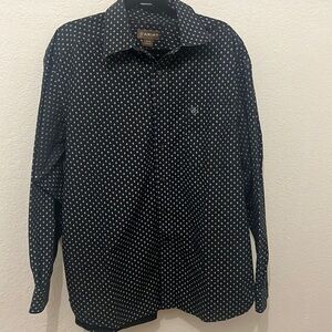 ARIAT men’s long sleeve - black with light gray diamonds. XL/TG